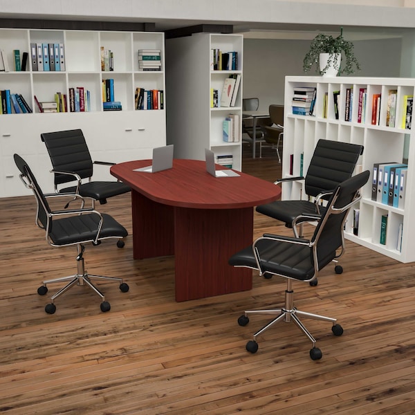 Flash Furniture Oval 35" W, 72" L, 29.5" H, Laminate Top, Red BLN-6GCCHR595M-BK-GG - main